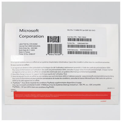 Microsoft Windows 11 Pro 64-Bit Fransızca DVD OEM Sistem Kurucu Paketi Yeni PC için