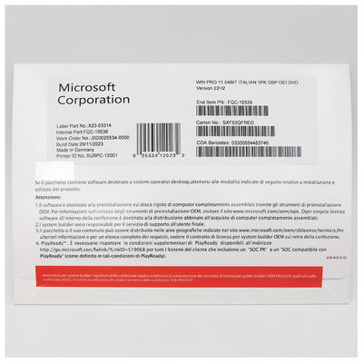 Microsoft Windows 11 Pro OEM İtalyanca Professional İş İstasyonu Lisansı, BitLocker ve Uzak Masaüstü Özellikleriyle