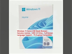 Windows 11 Home USB Retail (Korece) - Asıl Lisans,USB 3.0 Sürücüsü,Tam Korece Destek,PC/Laptop Uyumlu