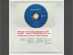 Windows Server 2022 Veri Merkezi OEM (İngilizce) - Hyper-V Sanallaştırma,16 çekirdekli lisans, Veri Merkezi ve Bulut Çözümleri